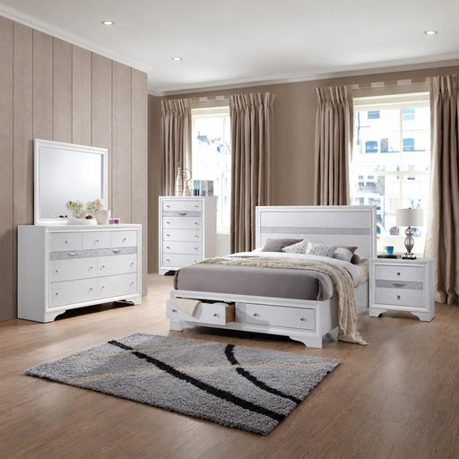Berea - White Storage Queen Bed, Dresser, Mirror, Chest, Nightstand - B364-QDMCN-White