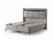 Bergama Storage Bed With Headboard - Queen in Dark Grey - 200-ELIF-BER-150-EY350-SB