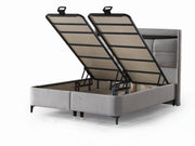 Bergama Storage Bed With Headboard - Queen in Dark Grey - 200-ELIF-BER-150-EY350-SB