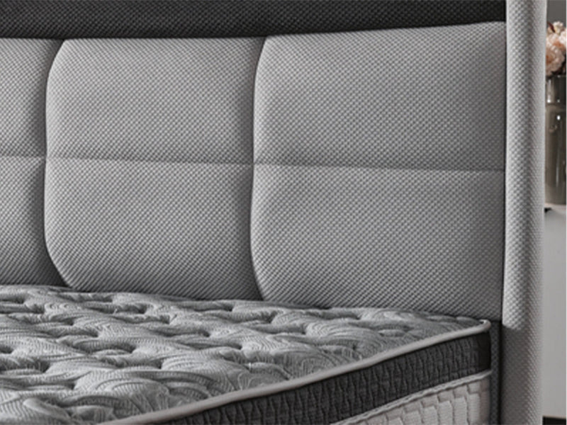 Bergama Storage Bed With Headboard - Queen in Light Grey - 200-ELIF-BER-150-EY354-SB