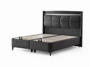 Bergama Storage Bed With Headboard - Twin in Light Grey - 200-ELIF-BER-90-EY354-SB