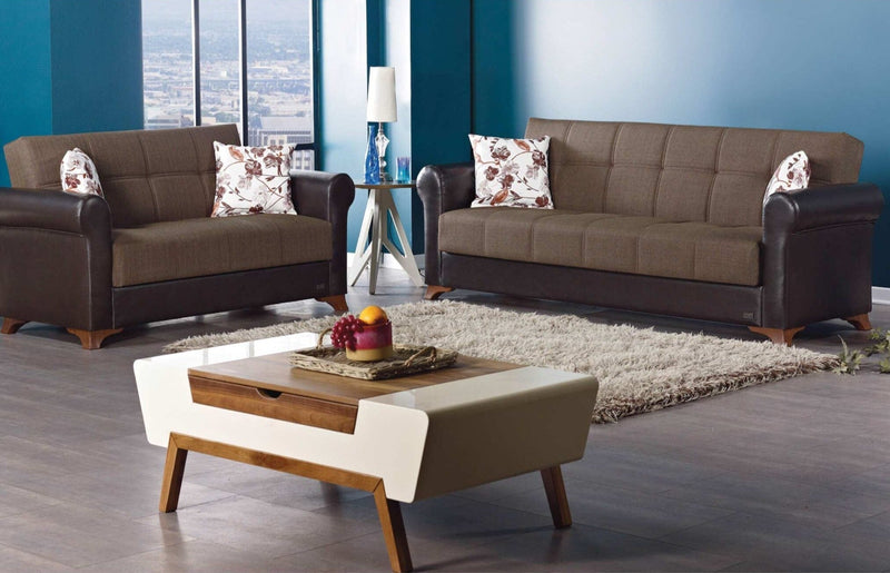 Bergen Convertible Light Brown Sleeper Living Room Set - Gate FurnitureLiving Room Set
