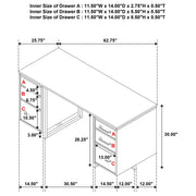 Berhalter 6-Drawer Double Pedestal File Computer Desk - 801596