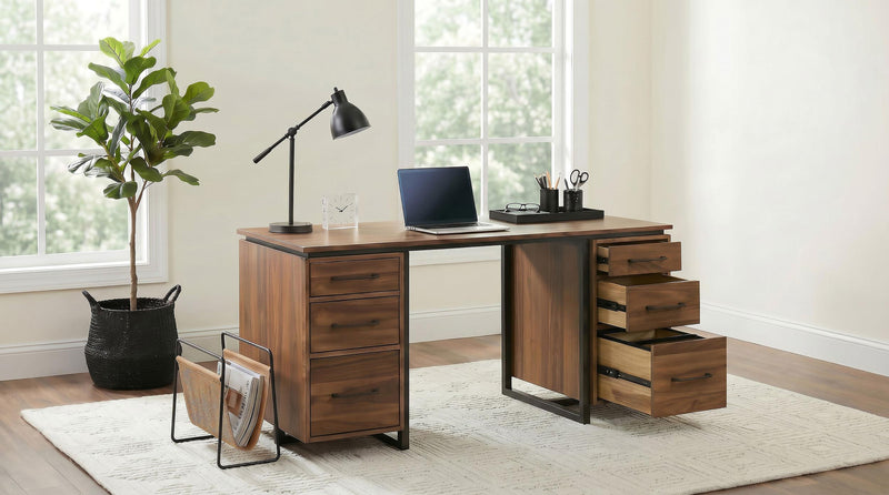 Berhalter 6-Drawer Double Pedestal File Computer Desk - 801596