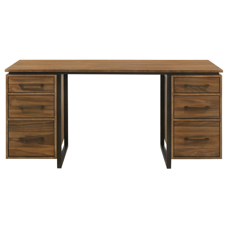 Berhalter 6-Drawer Double Pedestal File Computer Desk - 801596