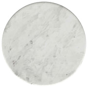 Berkeley Round Marble Top Side Table White and Brown - 930080