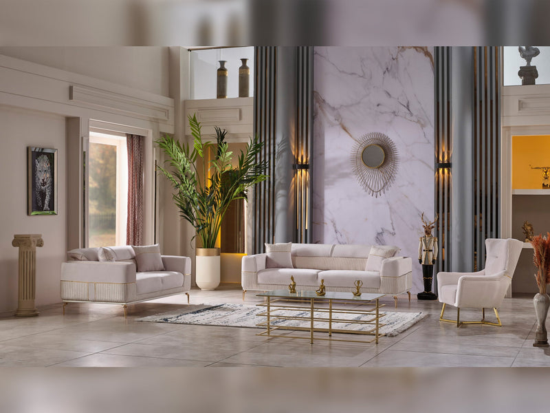 Berlin 2-pieces (Sofa & Loveseat)Livingroom Set Beige in Beige - 101-BER-LV925-32