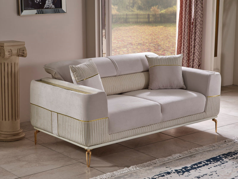 Berlin 2-pieces (Sofa & Loveseat)Livingroom Set Beige in Beige - 101-BER-LV925-32