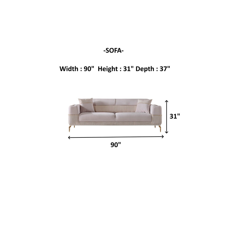 Berlin 2-pieces (Sofa & Loveseat)Livingroom Set Beige in Beige - 101-BER-LV925-32