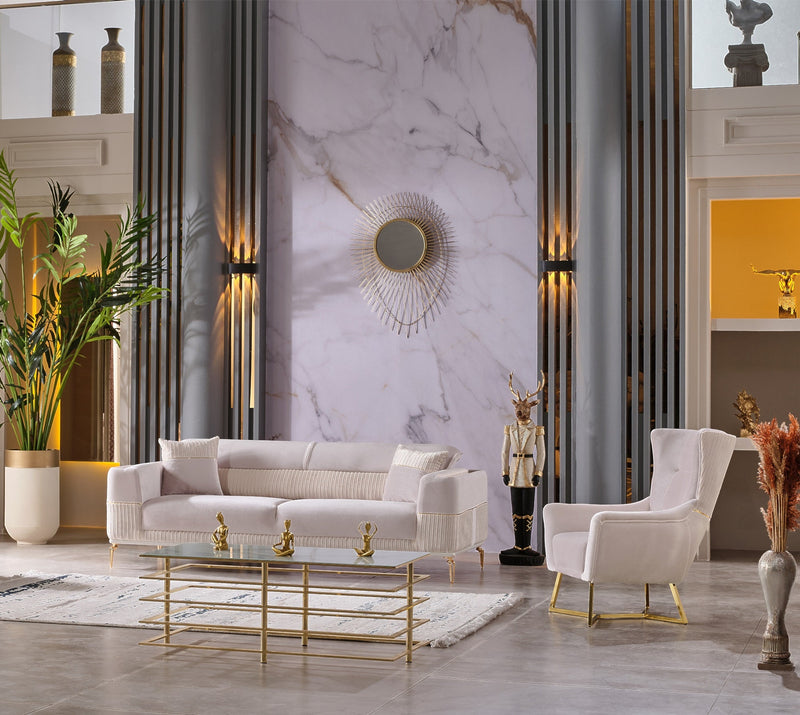 Berlin 3-pieces (Sofa & 2 Chair)Livingroom Set Beige in Beige - 101-BER-LV925-311