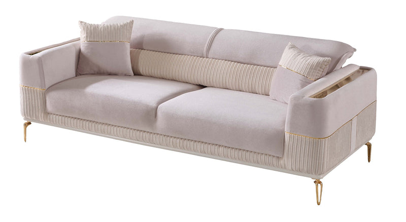Berlin 3-pieces (Sofa & 2 Chair)Livingroom Set Beige in Beige - 101-BER-LV925-311