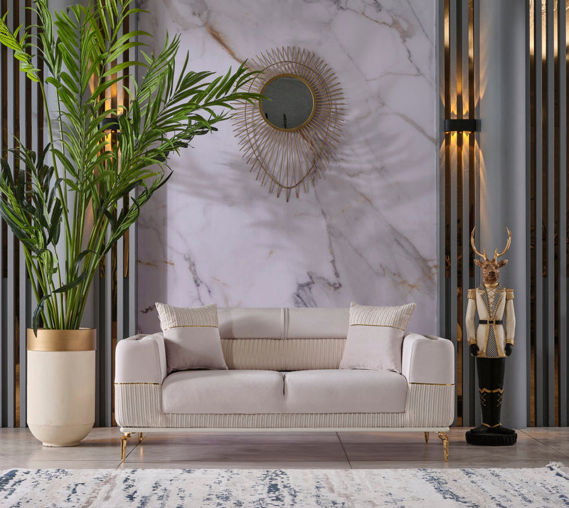 Berlin 3-pieces (Sofa & Loveseat & Chair)Livingroom Set Beige in Beige - 101-BER-LV925-321