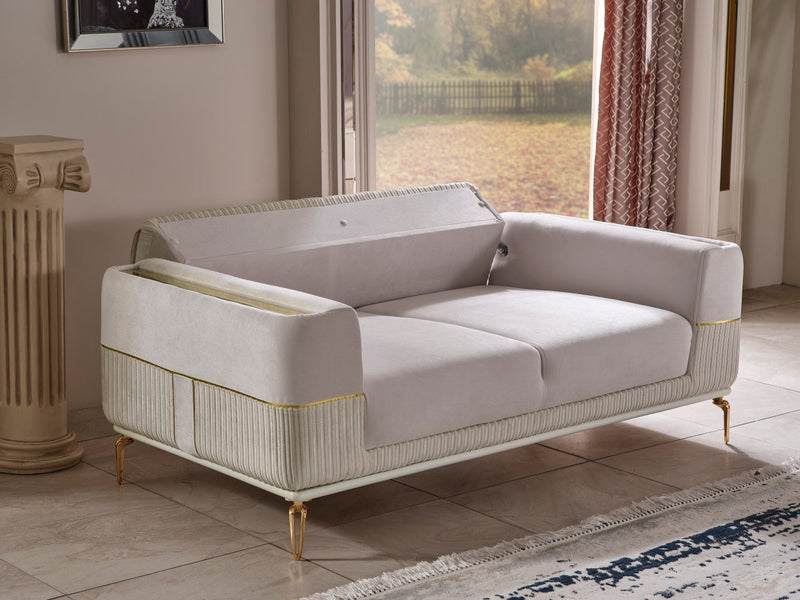 Berlin 3-pieces (Sofa & Loveseat & Chair)Livingroom Set Beige in Beige - 101-BER-LV925-321