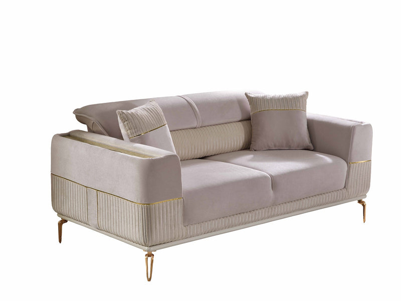 Berlin 3-pieces (Sofa & Loveseat & Chair)Livingroom Set Beige in Beige - 101-BER-LV925-321