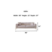 Berlin 3-pieces (Sofa & Loveseat & Chair)Livingroom Set Beige in Beige - 101-BER-LV925-321