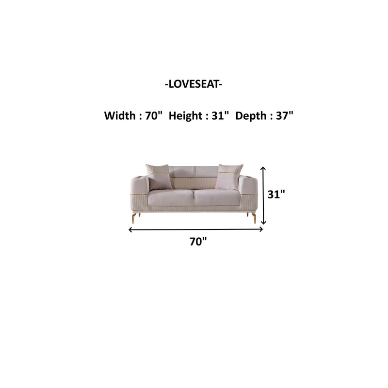 Berlin 3-pieces (Sofa & Loveseat & Chair)Livingroom Set Beige in Beige - 101-BER-LV925-321