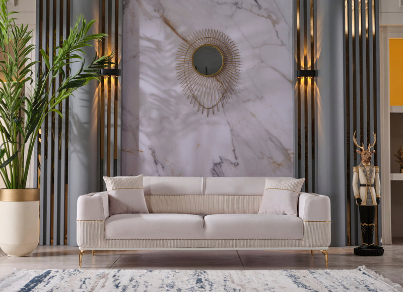 Berlin 3-pieces (Sofa & Loveseat & Chair)Livingroom Set Beige in Beige - 101-BER-LV925-321