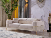 Berlin 3-pieces (Sofa & Loveseat & Chair)Livingroom Set Beige in Beige - 101-BER-LV925-321