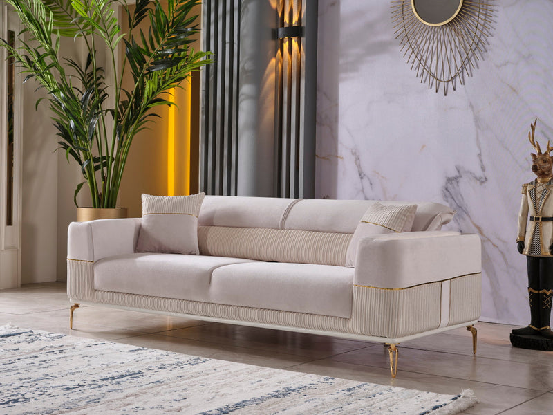 Berlin 3-pieces (Sofa & Loveseat & Chair)Livingroom Set Beige in Beige - 101-BER-LV925-321