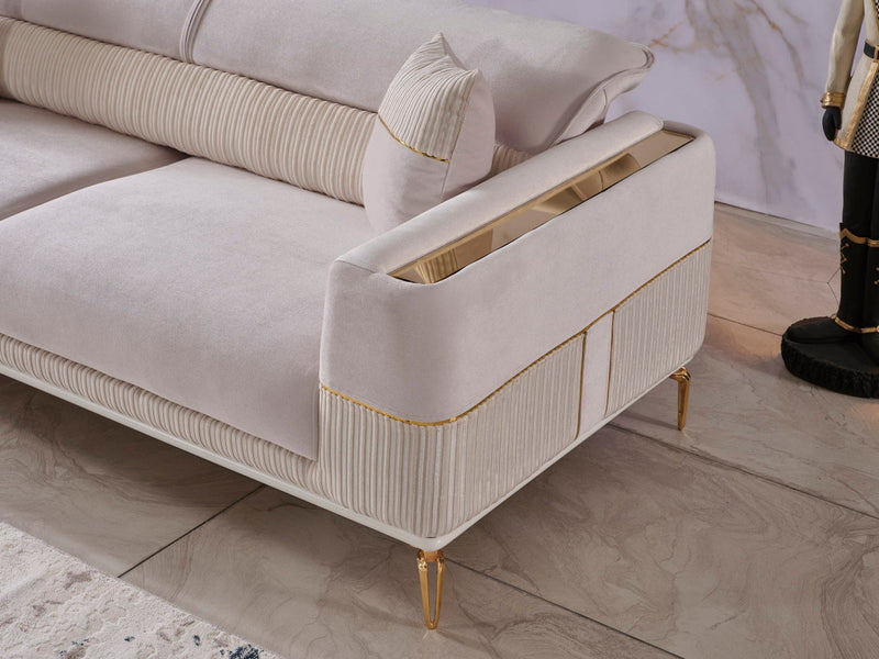 Berlin 3-pieces (Sofa & Loveseat & Chair)Livingroom Set Beige in Beige - 101-BER-LV925-321