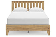 Bermacy Light Brown Queen Platform Panel Bed - Gate FurnitureQueen Bed