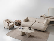 Bern 3-pieces (Sofa & Loveseat & Chair) Livingroom Set Cream in Cream - 101-BERN-PUK82015-321