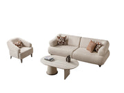 Bern 3-pieces (Sofa & Loveseat & Chair) Livingroom Set Cream in Cream - 101-BERN-PUK82015-321