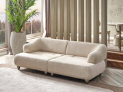 Bern 3-pieces (Sofa & Loveseat & Chair) Livingroom Set Cream in Cream - 101-BERN-PUK82015-321