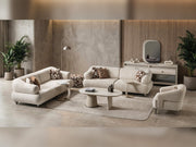 Bern 3-pieces (Sofa & Loveseat & Chair) Livingroom Set Cream in Cream - 101-BERN-PUK82015-321