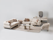 Bern 3-pieces (Sofa & Loveseat & Chair) Livingroom Set Cream in Cream - 101-BERN-PUK82015-321