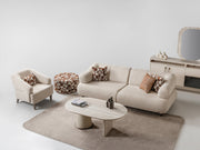 Bern 3-pieces (Sofa & Loveseat & Chair) Livingroom Set Cream in Cream - 101-BERN-PUK82015-321