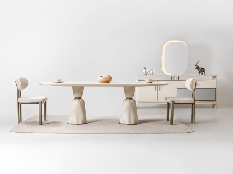Bern Diningroom (Consol With Mirror & Dining Table & 6 Dining Chair) - 115-BERN-DT-6-SET