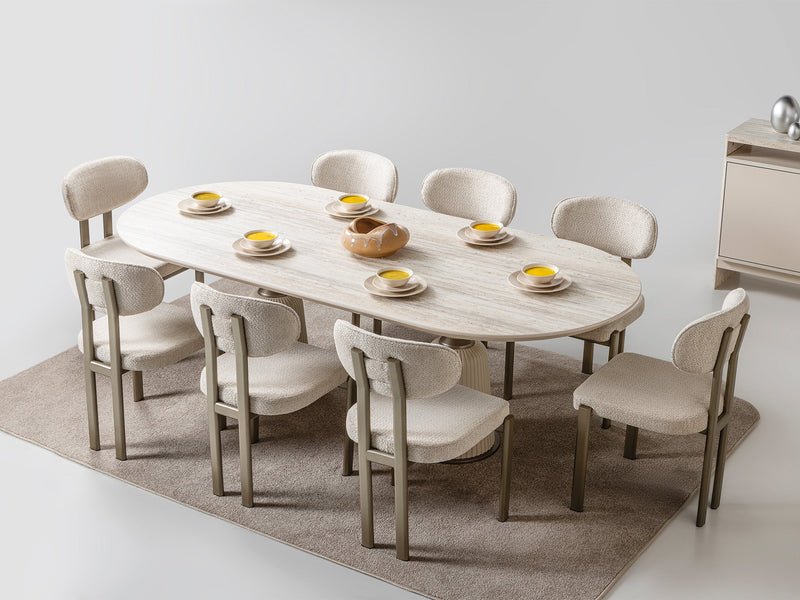 Bern Diningroom (Consol With Mirror & Dining Table & 6 Dining Chair) - 115-BERN-DT-6-SET