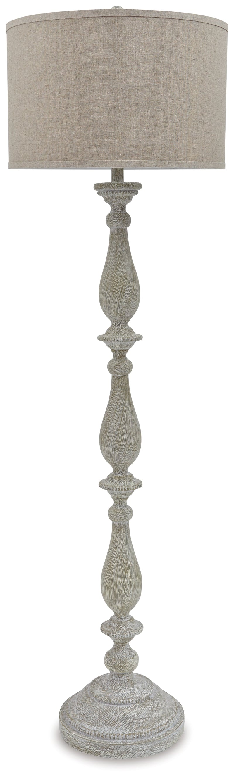 Bernadate 3-Piece Floor Lamp with 2 Table Lamps Set in Whitewash from Ashley - Luna Furniture