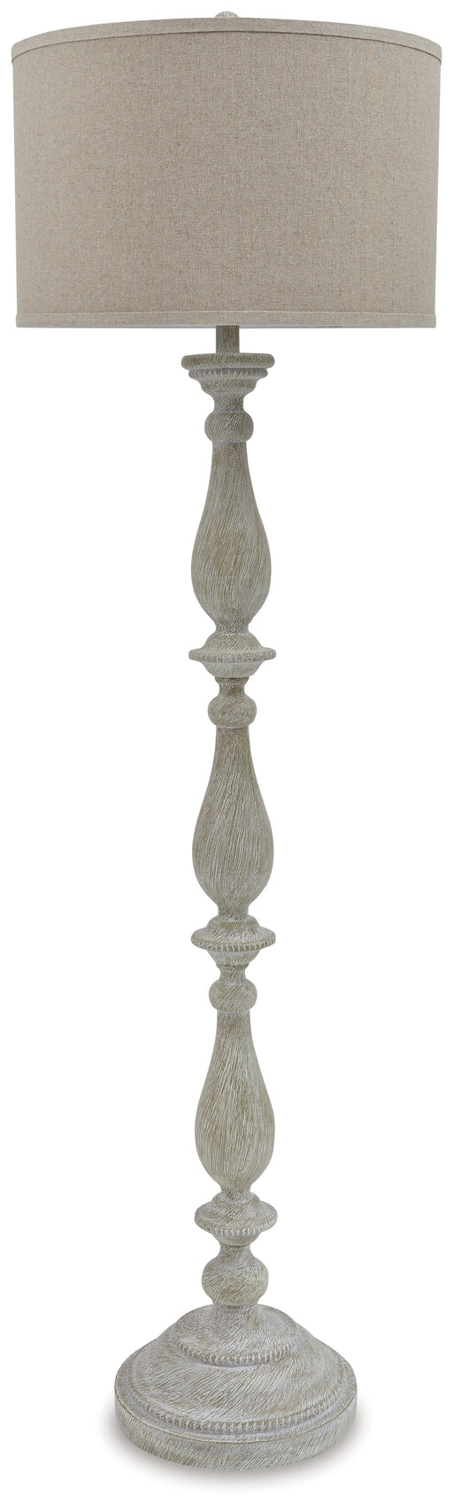 Bernadate 3-Piece Floor Lamp with 2 Table Lamps Set in Whitewash from Ashley - Luna Furniture