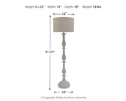 Bernadate 3-Piece Floor Lamp with 2 Table Lamps Set in Whitewash from Ashley - Luna Furniture