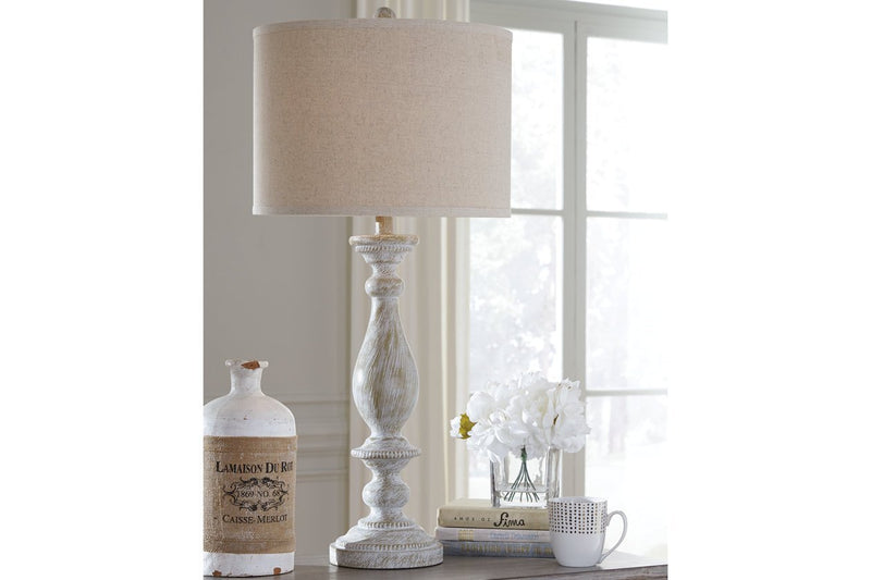Bernadate Whitewash Table Lamp (Set of 2) - Gate FurnitureTable Lamp Pair