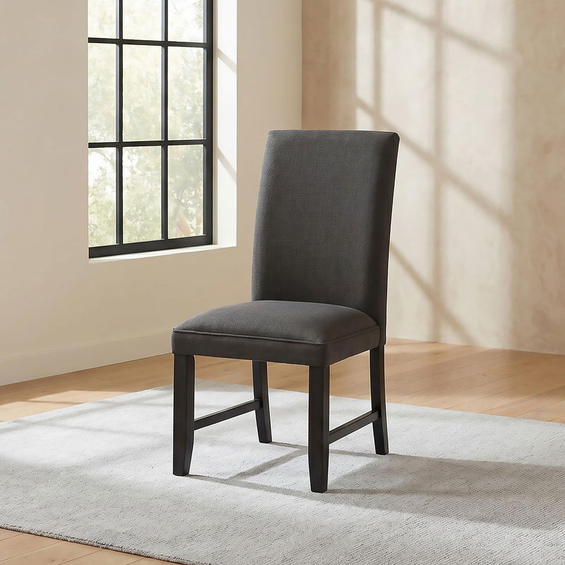 Berning Fabric Upholstered Parson Side Chair Charcoal (Set of 2) - 121702CHR
