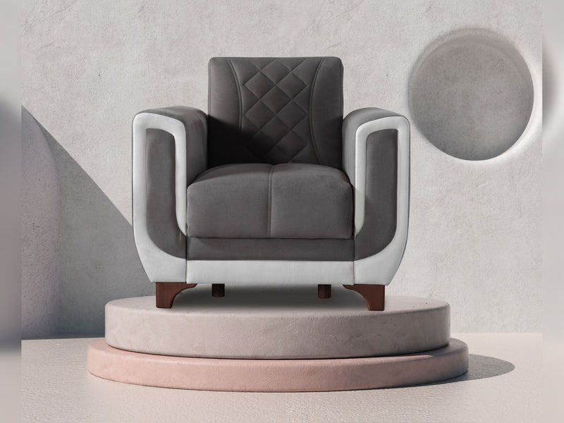 Berre Armchair Grey in Grey - 101-BER-DZ203-B