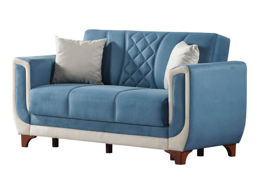 Berre Convertible Loveseat Blue in Blue - 101-BER-DZ205-2