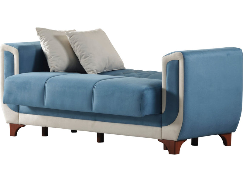 Berre Convertible Loveseat Blue in Blue - 101-BER-DZ205-2