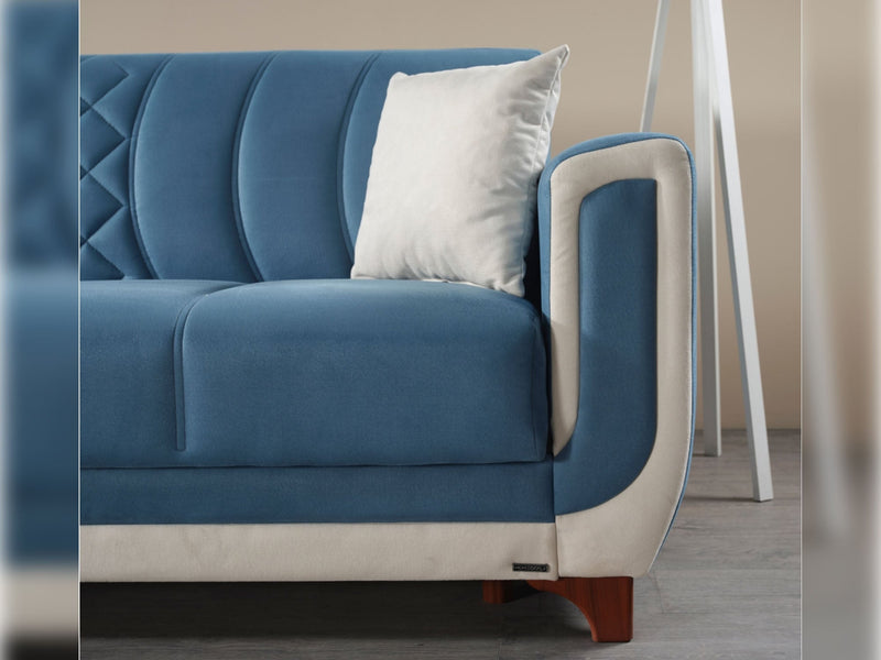 Berre Convertible Loveseat Blue in Blue - 101-BER-DZ205-2