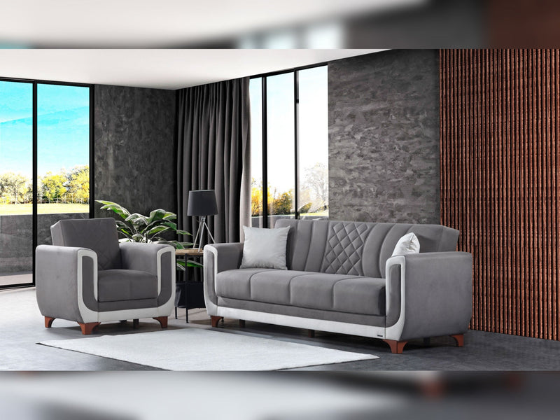 Berre Convertible Sofa Grey in Grey - 101-BER-DZ203-3