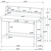 Besler 47-inch SmartTop Writing Desk with Shelf Cement and Natural - 801075