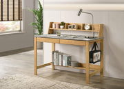 Besler 47-inch SmartTop Writing Desk with Shelf Cement and Natural - 801075