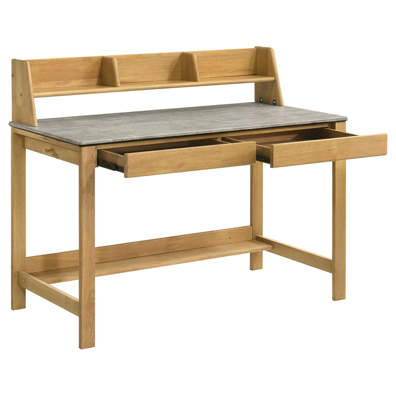Besler 47-inch SmartTop Writing Desk with Shelf Cement and Natural - 801075