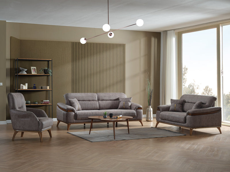 Beta 3-pieces (Sofa & Loveseat & Chair) Livingroom Set Fume in Fume - 101-BET-KAY375-321
