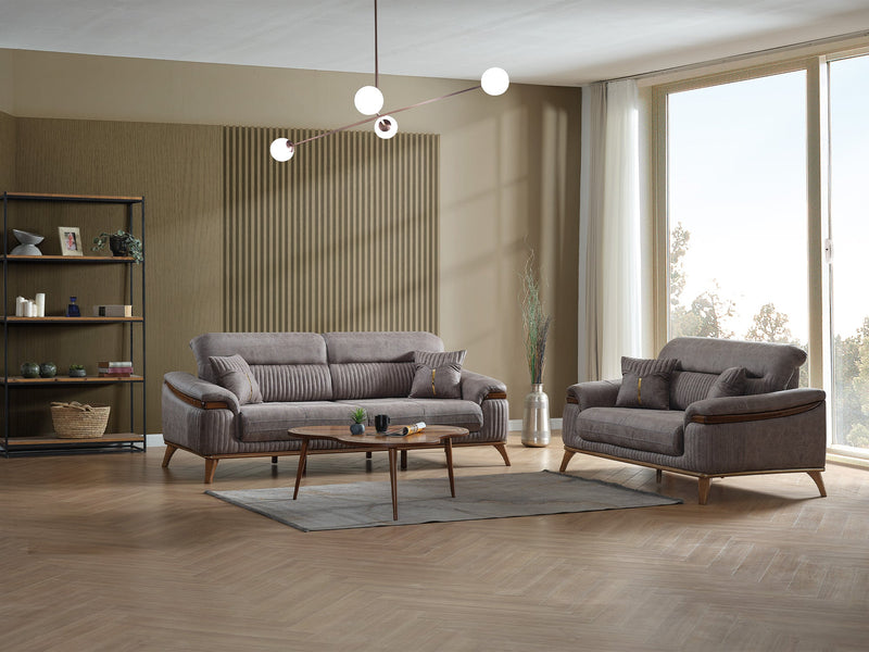Beta 3-pieces (Sofa & Loveseat & Chair) Livingroom Set Fume in Fume - 101-BET-KAY375-321