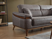 Beta 3-pieces (Sofa & Loveseat & Chair) Livingroom Set Fume in Fume - 101-BET-KAY375-321