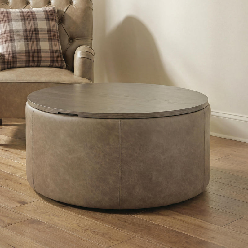 Bethanstone Warm Brown Storage Ottoman - A3000846
